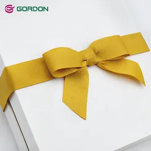 戈登丝带高品质定制蝴蝶结丝带花粘性纸礼品盒包装