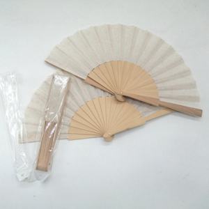 Abanico de Mano de Bambú Pintado a Mano de 23 cm, Decoración Artesanal Europea, Regalo Plegable de Lino Blanco, Arte Popular para Regalo de Boda - Product Image 2