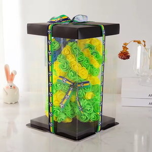 Oso de Peluche con Flores Artificiales en Colores de Equipos Nacionales, con Cinta, en Caja de Regalo para Aficionados al Deporte, Venta al Por Mayor - Product Image 5