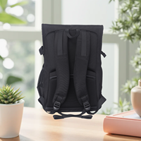 Sac à dos pour ordinateur portable à rabat pour hommes, résistant à l'eau, grand sac de voyage, multi-poches, convient aux ordinateurs portables de 17 pouces, sac à dos décontracté pour les trajets quotidiens