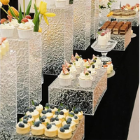 Présentoir à desserts en acrylique transparent pour buffet de mariage, ensemble de cubes et rehausseurs alimentaires en acrylique