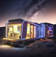 Otel Airship Pod Resort otel uzay aracı prefabrik prefabrik ev Modern uzay kapsülü ev 2 yatak odası ile