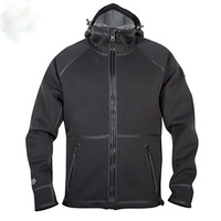Veste Typhoon pour homme, sweat à capuche en néoprène, doublure en polaire, intérieur coupe-vent, imperméable, sweat à capuche noir technique