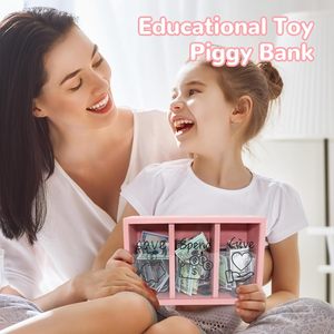 Personalizado Spend Save Give Piggy Bank para niños Money Coin Savings Piggy Bank Jar Box para niños Child Safe Money Saver - Product Image 2