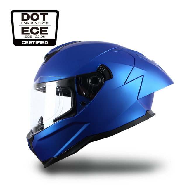New Model ECE 22.06 Certified ABS Full Face Motorcycle Helmets with Dual Visor Quick Release Closure All Seasons Use