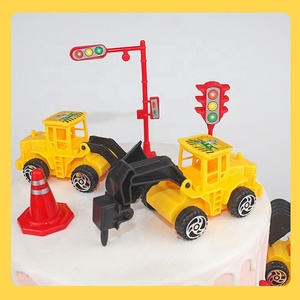 Jouet tracteur pour garçons, 5/6 ensemble, fournitures de décoration de gâteaux, voitures, ornements de poupée <span class=keywords><strong>Oh</strong></span> Baby joyeux anniversaire, pelles à gâteau - Product Image 4