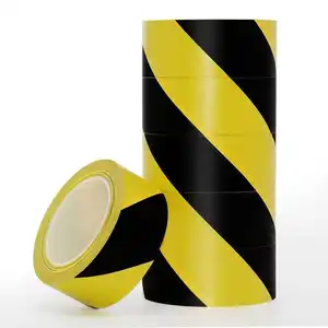 Зебра линии барьер ленты желтого и черного цветов ПВХ пластиковый предупреждающий знак полоса виниловые обои лента для безопасности маркировки