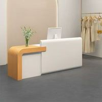 Comptoir de réception d'hôtel brillant YS-0911, blanc, moderne et luxueux, pour banque, studio de yoga et cinéma