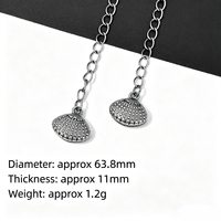 Pendentif en argent plaqué cuivre en forme d'éventail avec pompon, accessoires de bijoux DIY
