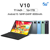 Tablet PC V10 11-Inci MTK 16GB+1TB 108MP 12000mAh 4G Wi-Fi Dual SIM Kartu TF Layar 2K Android 15