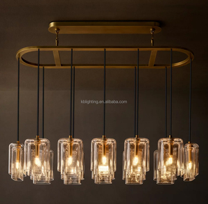 Lampadario in Vetro di Design Americano, Semplice e Unico per Soggiorno, Sala da Pranzo, Isola della Cucina, Lampadario Lineare Lungo in Vetro - Product Image 1