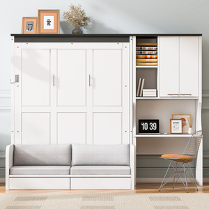 Storage Bed With Desk And <b>Wardrobe</b> White Bedroom Set For Children Adults Elderly Framework Structure N063 - Product Image 3