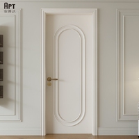 Porte intérieure moderne pré-montée, étanche, à panneau plat lisse, en bois, pour la rénovation de villas résidentielles, chambres et cuisines