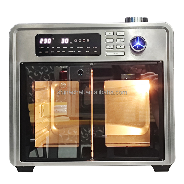 Kompor Tanpa Minyak Freidora De Aire, Oven Pemanggang Udara Digital Stainless Steel 12L 14L 18L 20L 23L 25L 28L 30L