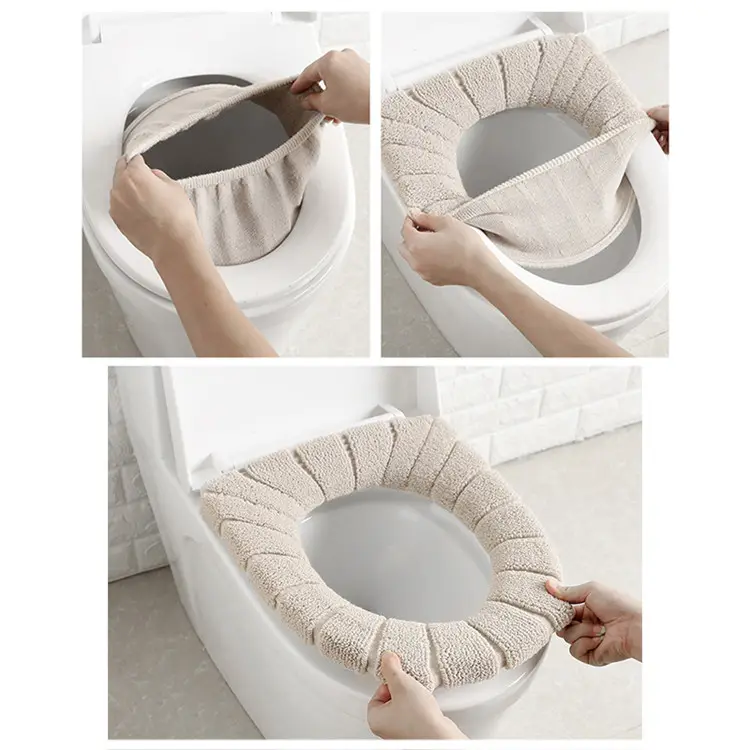 Hot Sale Comfortable Velvet Coral Bathroom Toilet Seat Cover Winter Toilet Cover Washable Closestool Mat Seat Cover
