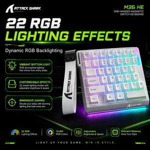 Nouveau <span class=keywords><strong>clavier</strong></span> de jeu compact Attack Shark M36 HE 2026 avec interrupteurs magnétiques personnalisés et touches PBT, idéal <span class=keywords><strong>pour</strong></span> les voyages et les petits postes de travail - Product Image 3