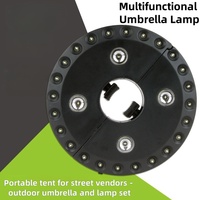 Parapluie de Patio à 28 LED avec 3 Modes de Luminosité Parasol Intérieur Extérieur pour Jardin Camping Tentes Éclairage