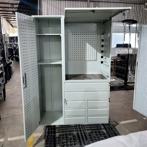 Industrial Steel <b>Tool</b> Cabinet with Pegboard Doors 8 <b>Drawers</b> Padlockable Storage Unit for Workshop Use - Product Image 1