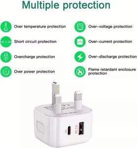 US/EU/UK PD Fast Charger 20W A+<b>C</b> Wall Charger <b>USB</b> <b>C</b> Power <b>Adapter</b> for Mobile Phone - Product Image 6