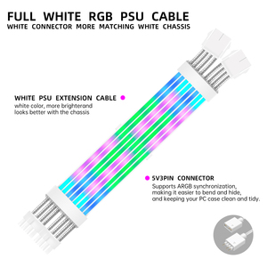 Selección de múltiples especificaciones 2 * 8pin rgb argb psu extended Line <span class=keywords><strong>GPU</strong></span> computadora RGB LED LIGHT extended Power Line - Product Image 4