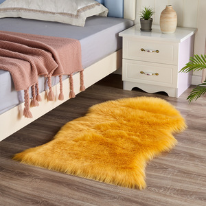 Alfombra de Felpa Irregular de Imitación de Lana, Forma Novedosa, Antideslizante, Fácil de Limpiar, para Dormitorio, Sala de Estar, Decoración del Hogar, Color Sólido Blanco - Product Image 3