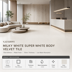 Carrelage en porcelaine antibactérien ultra-plat mat effet velours blanc super moderne Foshan 750x1500mm 10mm Double Zéro Absorption 5 - Product Image 6