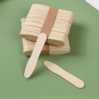 Personnalisable Biodégradable Jetable Mini Cuillère en Bois pour Crème Glacée Gelato Personnalisé Petite Vaisselle Plat Bâton Cuillères