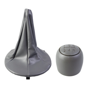 Fiat Car Gear <b>Shift</b> <b>Knob</b> Grey Leather 5-Speed Ergonomic Design For Fiat 500C Panda - Product Image 3
