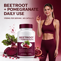 Capsules de Betterave et Grenade 1700mg pour l'Oxyde Nitrique et le Soutien Énergétique – Complément OEM ODM Marque Privée 60 gélules