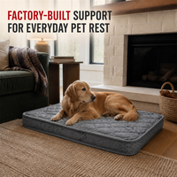 |   Matelas orthopédique pour chien, fabriqué en usine, gris matelassé, avec housse imperméable amovible pour grands animaux
