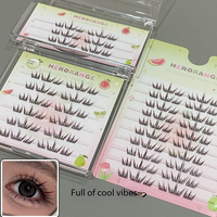 HERORANGE Cils individuels en fibres synthétiques imitation vison, rouge minuit, 10 mm, mélange, naturels, transparents, faciles à poser, pour débutants, boîte personnalisée