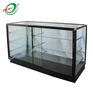 Vidro vidro vidro estante vidro, vidro com prateleira visão personalizada para loja de fumo