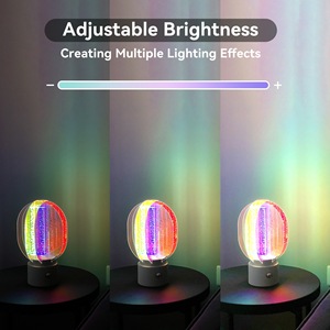 Lámpara Nocturna <span class=keywords><strong>Aurora</strong></span> RGB Regulable, Luz de Noche Recargable de 1800 mAh, Proyector de Atmósfera con Ondas de Agua de Cristal para Ayudar a Dormir - Product Image 1