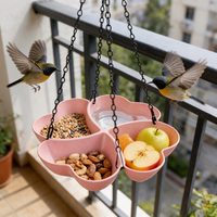 Mangeoire et abreuvoir pour oiseaux sauvages à suspendre en extérieur, double usage, avec récipient pour aliments