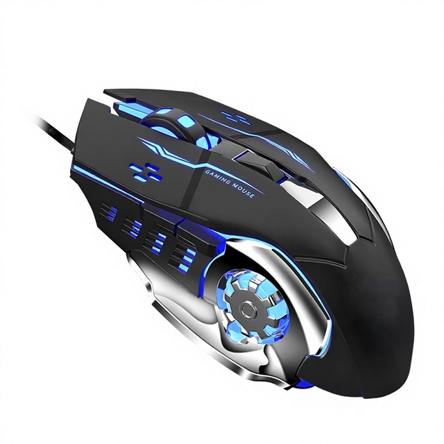 RGB Wired Gaming Mouse Mechanical Mecha Design LED Backlit Optical Mouse, Ergonomic Pro Gamer Mouse for PC Laptop Desktop