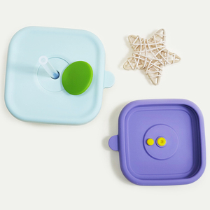 Boîte de préparation de repas réutilisable pour enfants, fonction chauffante, 150 ml, conteneur à collation en silicone rond et carré - Product Image 6