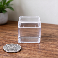 Boîte de protection transparente carrée pour pièces de monnaie, en plastique PS, avec couvercle