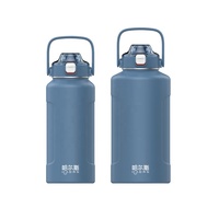 HAERS Outdoor Grande capacité en acier inoxydable Tasse portable isolée sous vide avec filtre et paille Bouteille d'eau de sport Bouilloire