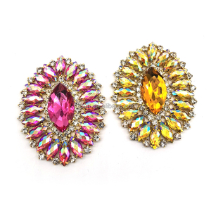 Vente en gros d'appliques personnalisées en cristal de forme ovale simple pour fille diable caraïbes Samba Costume carnaval brésil plume sac à dos - Product Image 6