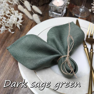 Vente en gros de serviettes de table en lin vert <span class=keywords><strong>Oliver</strong></span> clair carré classique fait à la main pour mariage serviettes en lin pour la maison - Product Image 2