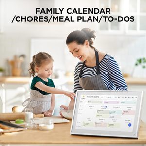 <span class=keywords><strong>Calendrier</strong></span> numérique 10,1 pouces, planificateur de repas, tableau de tâches, liste de choses à faire, écran tactile intelligent HD, interactif pour la maison, avec photo numérique intégrée - Product Image 4