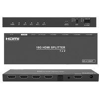 Répartiteur/Extender 1x4 18 Gbit/s 2.0 avec décodage audio et prise en charge 4K pour système domotique et lecteur Blu-ray