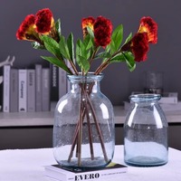Tissu de soie artificielle de haute qualité en vente en gros Cockscomb fleur artificielle de 57cm de long Cockscomb fleur pour la décoration de la maison