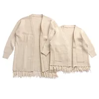 Hirigin — ensemble Cardigan tricoté avec poche, vêtements confortables maman et moi, gilet assorti pour la famille, pull d'automne