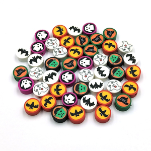 Bijoux décoratifs de noël, perles <span class=keywords><strong>Fimo</strong></span>, entrejambe de bonhomme de neige, perle, en <span class=keywords><strong>argile</strong></span> polymère, Heishi, chauve-souris, Halloween, 1000 pièces, vente en gros - Product Image 1