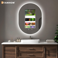 STANHOM Minimalist Android Touch Screen LED Smart Bathroom Mirror Illuminated Waterproof Anti-Oxidation Protection IP44 Rating