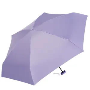 Portable Ultralow-light 6 Folding Umbrella Sunblock UV Mini Pocket Outdoor Sun&Rain Umbrellas With Case