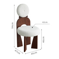 Chaises dinantes en bois françaises avec la haute chaise créative de ménage de concepteur de dos