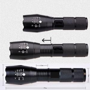 Mini USB <b>Rechargeable</b> 1000 Lumens IP65 Zoomable T6 LED <b>Flashlight</b> Tactical Aluminum Alloy High CRI 90 6000K Daylight Long Range - Product Image 3