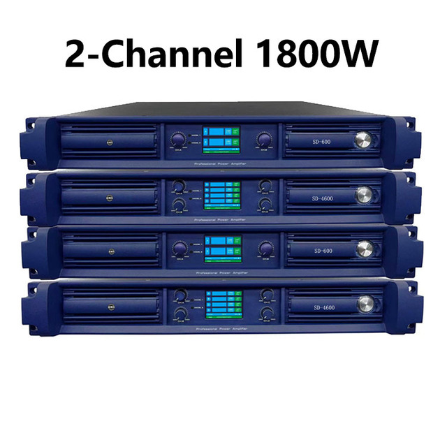2-Channel Professional 2* 500W Class D GaN Digital Stereo Power Amplifier Hi-Res Audio 8 Ohm Aluminum